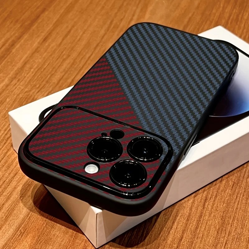 TEMU Phone Case: Black Linear Carbon Fiber Pattern Phone Case Suitable For Iphone 18 17 16 15 14 13 12 11 Pro Max 17 Air Xr X Xs 15 Plus, Frosted