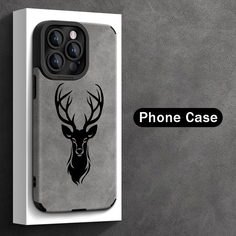 TEMU Deer Head Pattern Phone Case For Iphone 16 Pro Max/16e/15 Pro/14 Plus/13 Pro Max/12/11 Pro, Shockproof And Durable, Stylish Design, Tpu