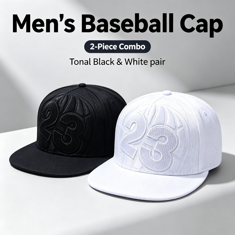 Image of 2pcs Men's Baseball Caps Casual Hip Hop Street Style Baseball Caps For Daily Wear And Outdoor Trips