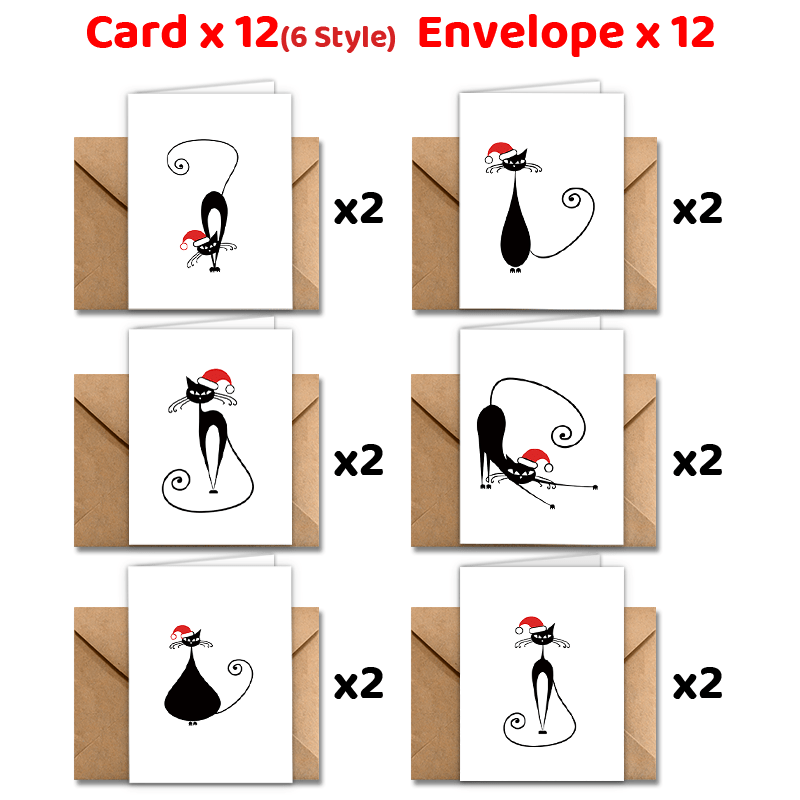 

24pcs Christmas Greeting Envelopes, & , , New 2025, Office Supplies, , 6 Styles