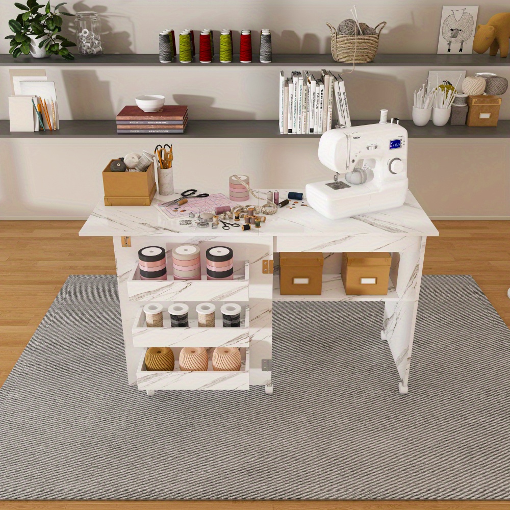 4 in 1 folding sewing table lockable wheels multi functional - Temu