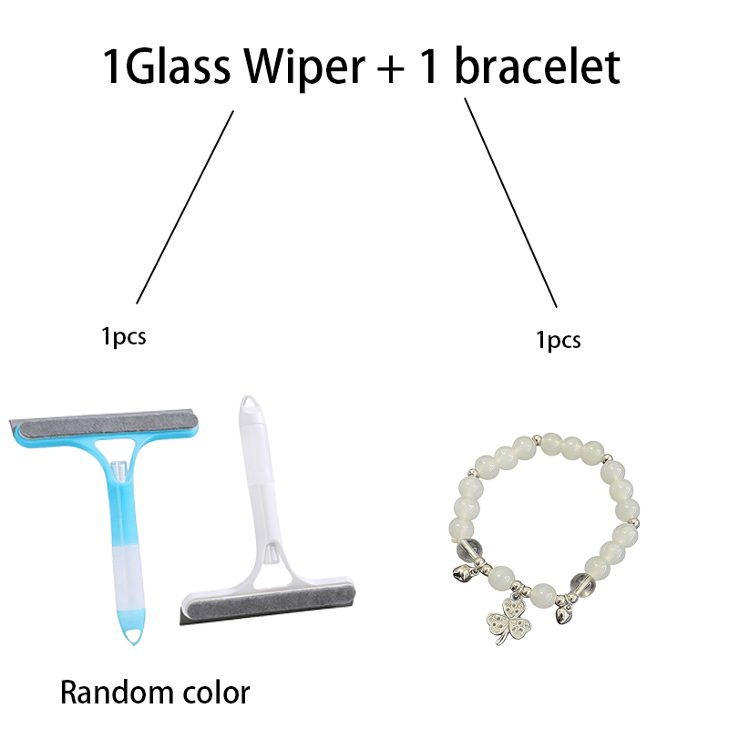 TEMU 2pcs-(1glass Wiper   1bracelet) Glass Squeegee, Window Squeegee, Glass Wiper, Shower Squeegee, 3-in-1 Glass Wiper, Window Squeegee With Spray