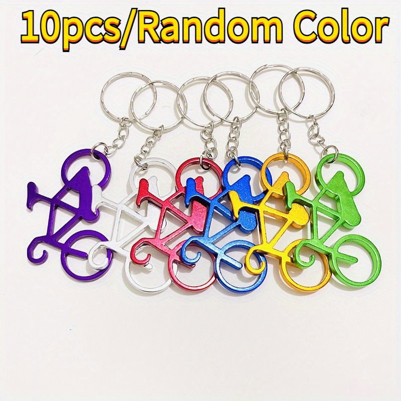 item picture   15pcs colorful multipurpose bike shaped keychain portable mini alloy opener bag accessories for keys backpacks bags perfect gift for your friends