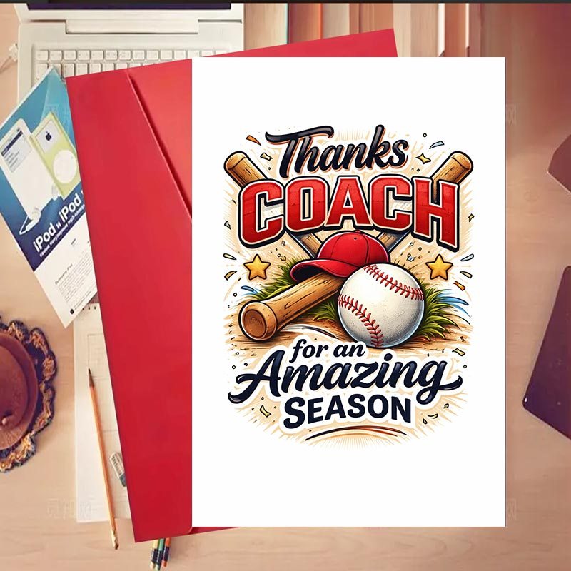 TEMU 1set Baseball - Themed Thank - You Card For Ideal Gift For End - Of - Season Appreciation