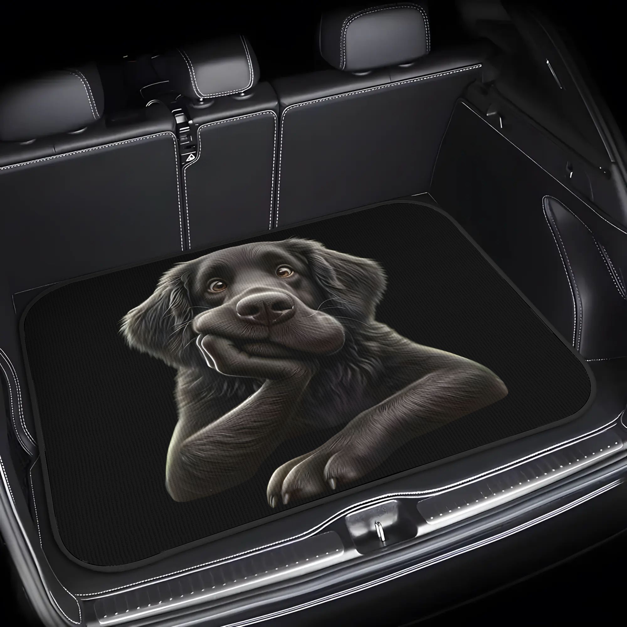 TEMU 1pc Humorous With Paw On Mouth Car Mat , Sturdy & Vehicle-compatible Trunk Liner, Ideal Holiday Present For Housewarming, Car Accessory For