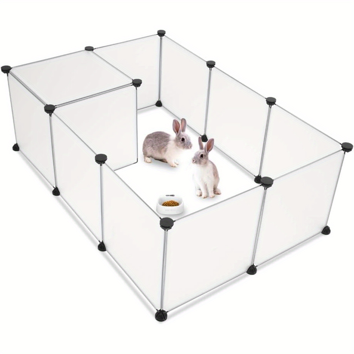 E-shop Bonnlo Kleintier Spielplatz, Indoor Kaninchen Gehege, Käfig für Meerschweinchen, Kaninchen, Hunde, Welpen, Weiß