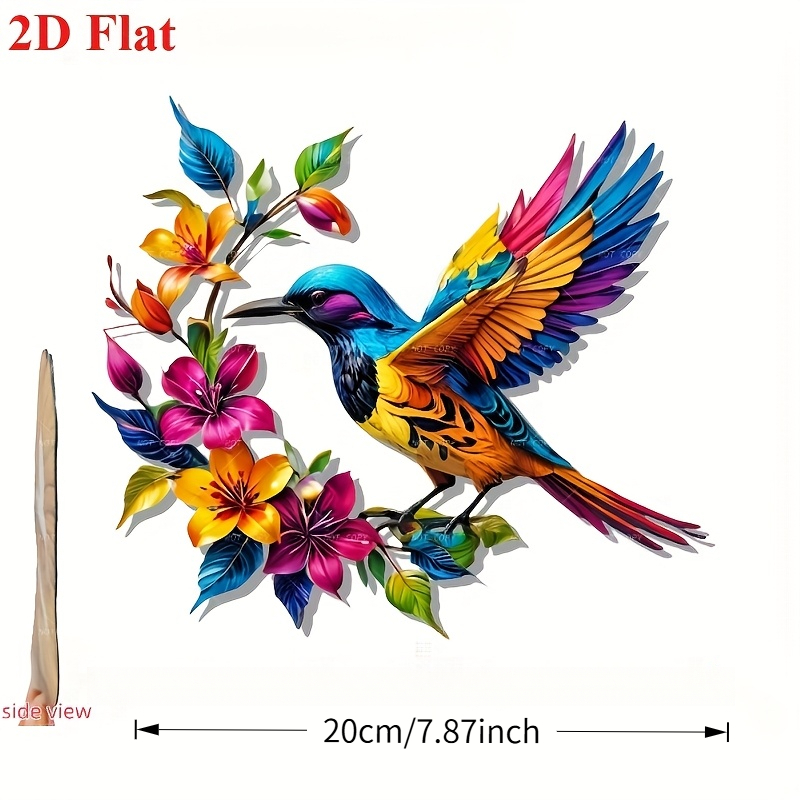 TEMU 2d Flat - 【2d Flat】 2d Flat - [2d Flat] 2d Flat, 2d Flat, 1pc, Bohemian Style Plastic Floral Hummingbird Wall Art Decor - Terrace-garden,