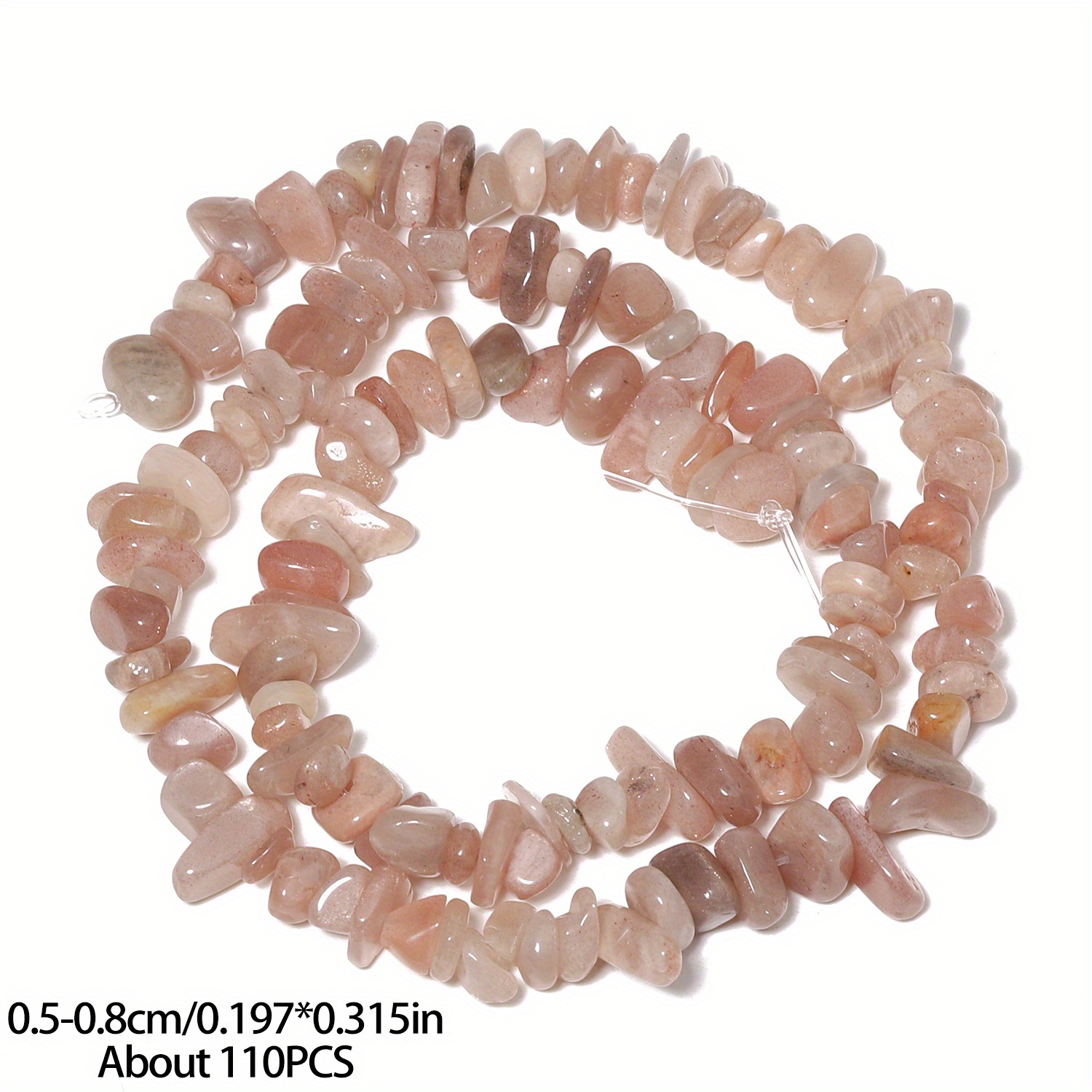 TEMU 110pcs Perle Naturale Sunstone Schiacciate 5-8mm - Perline Irregolari Sciolte per Creazione Gioielli Fai-da-te, Braccialetti, Collane, Orecchini