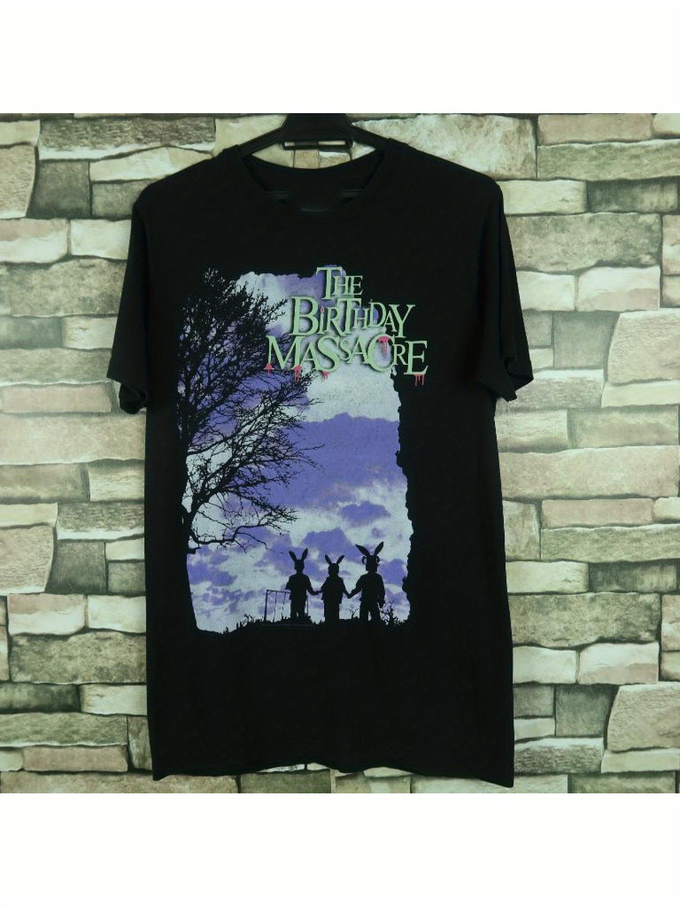 the birthday graphic t-shirt - black cotton round neck tee with