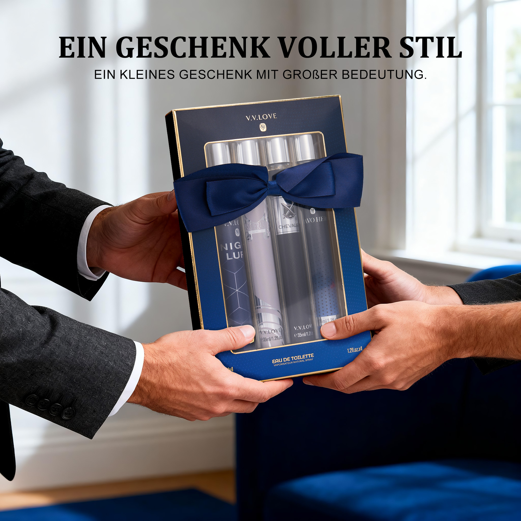 4pcs Gift Set, Men's , Long-lasting Light Scent Spray, Fragrance, Perfect Gift For Romantic Nights And Valentine's Day