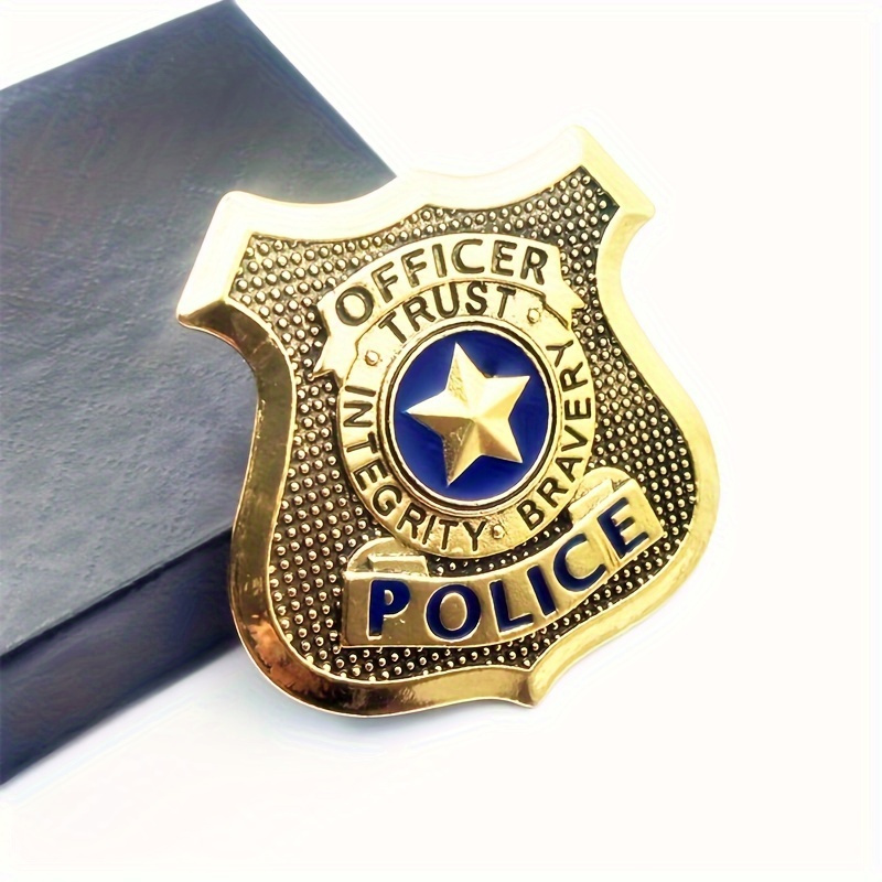 Law * Badge Brooch Pin - Alloy, Multicolor, * with &*;POLICE&*; *, Ideal for Costume and Themed Parties, Themed Party Accessory|* Pin|Alloy Brooc