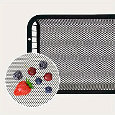 Panier à fruits métallique 3 étages Miyawell avec 2 porte-bananes - Organisateur de cuisine empilable et gain de place, grande capacité en maille aérée pour fruits, légumes et snacks, support de comptoir noir moderne, panier à fruits pour plan de travail, design industriel élégant, poignées en bois, étagères à paniers