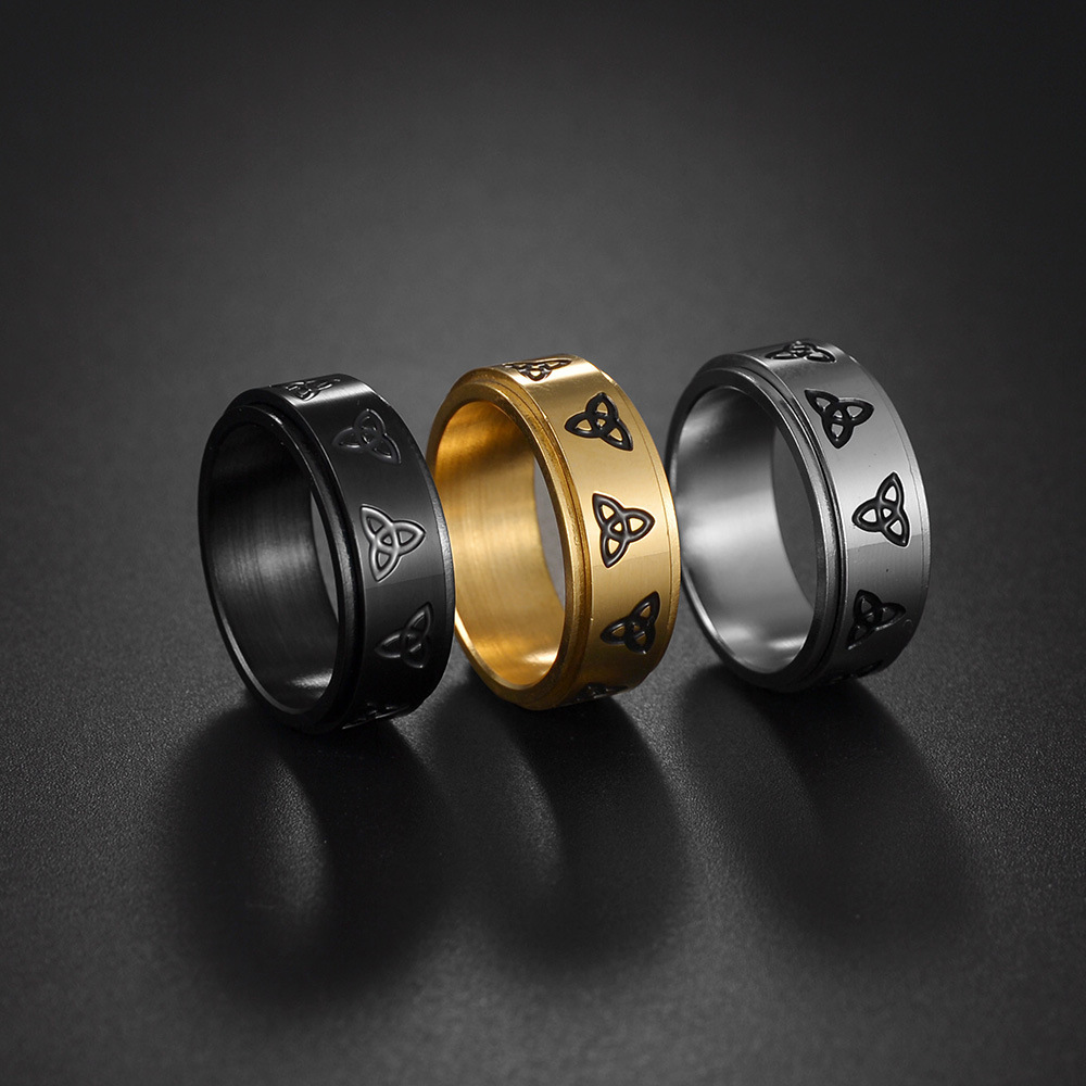 mens new   knot   rotatable stainless steel elegant decompression ring fidget ring adjustable ring minimalist ring bohemian style polished     metal decorative ring fashion ring jewelry lovers gift for him Product details 0