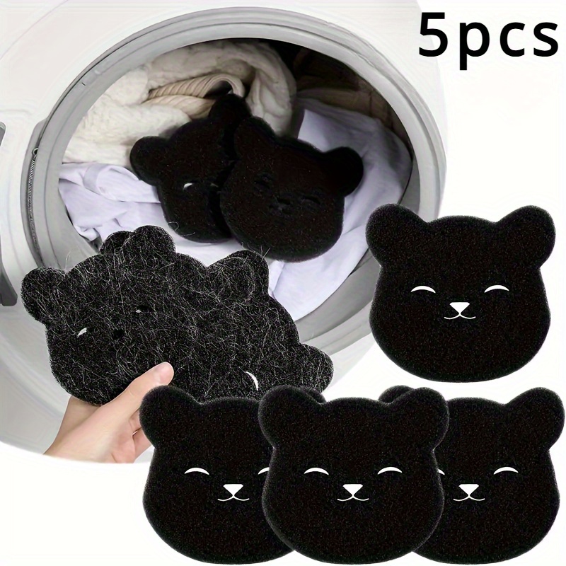 TEMU 5pcs Reusable Pet Hair Laundry Sponges - Capture Fuzz, Hair & , Easy To Clean, Durable, Perfect For Pet Owners & - Ideal Christmas Gift
