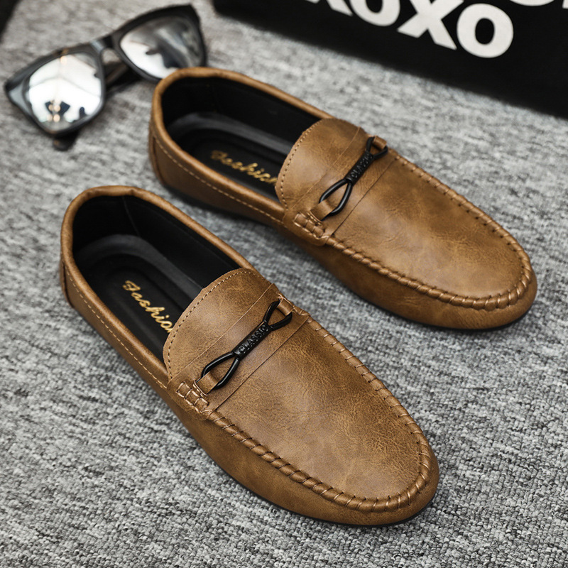 Summer New Men's Korean-style Slip-on Breathable Casual Shoes for Driving with Soft Soles