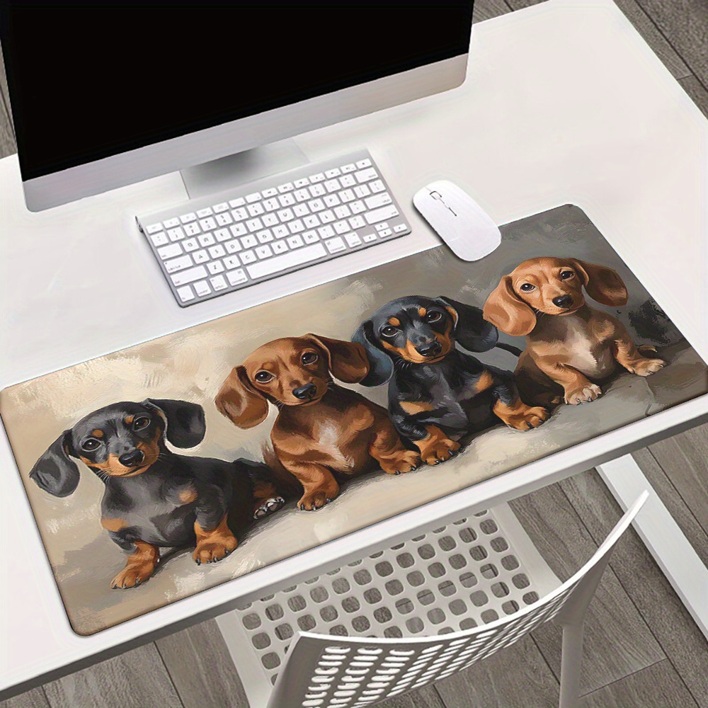 TEMU 1pc Sausage Dog Patterns Hd Printed Pad For Desk, Multi Functional Xxl Mousepad, Keyboard Gaming Mouse Mats, Office Computer Desk Mat.gifts For