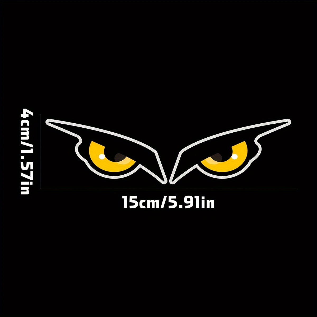2d Flat, Glow In The Dark Reflective Cat Eye Stickers- Suitable For Cars, Motorcycles, Bicycles, And Helmets| Durable Pvc Tear-resistant Warning Sticker, 2d Flat