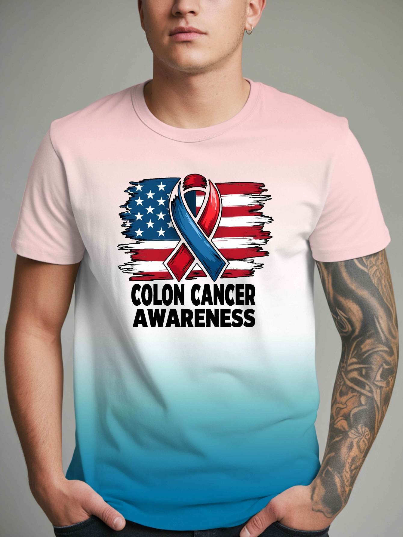 camiseta concienciación cáncer colon hombres estampado - Temu Ecuador, image size:800x1066