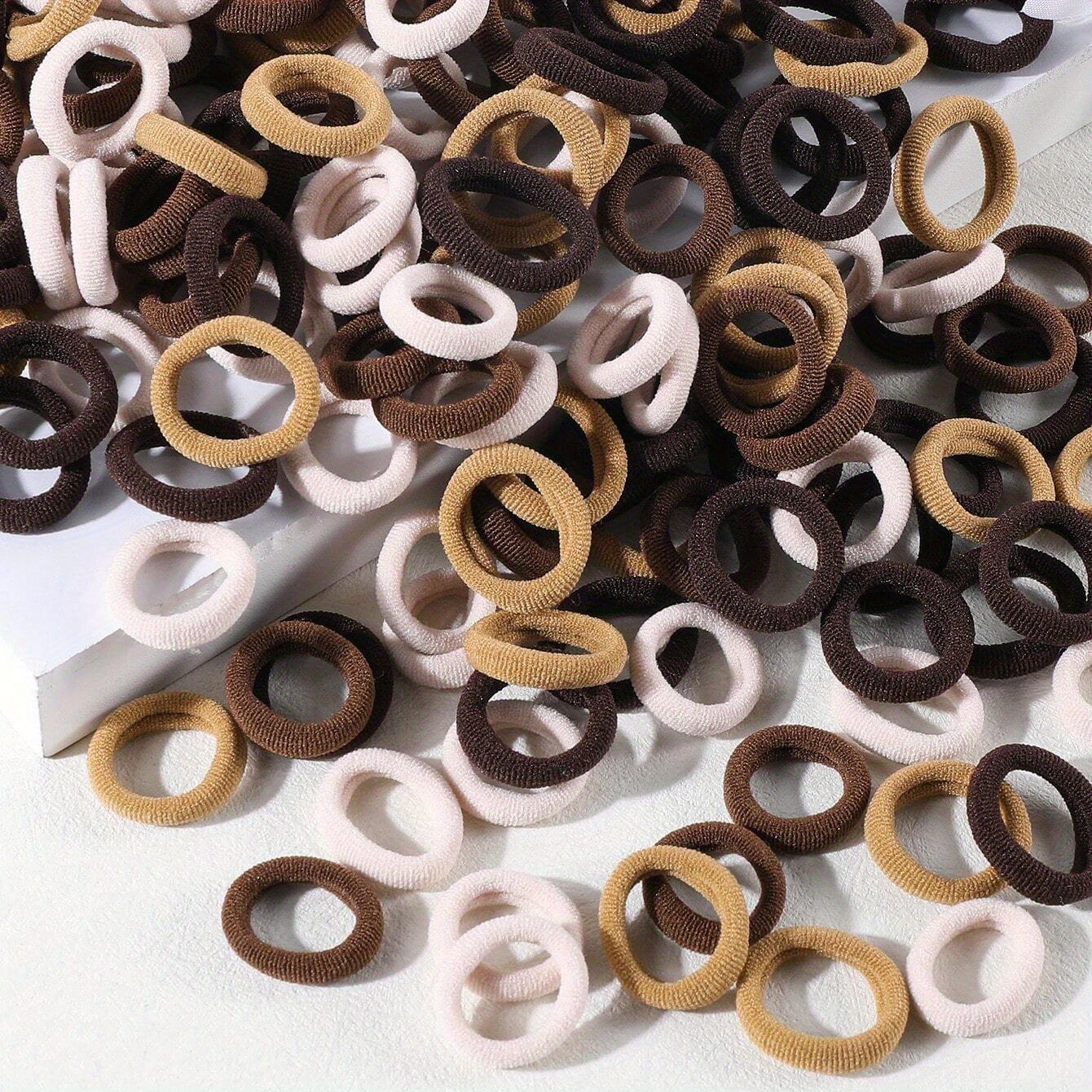 Set of 300 Colorful Basic Hair Ties And Scrunchies for, Including Ponytail Holders And Rubber Bands That Are Gentle on Hair, Perfect for Everyday Use.