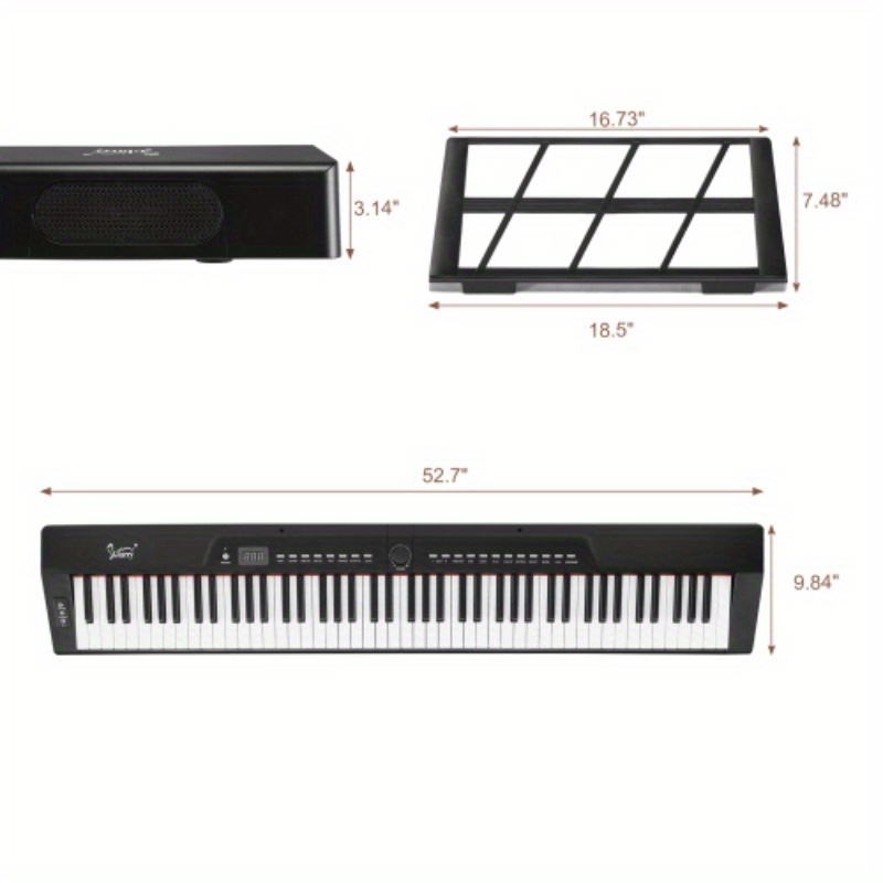 88-Key Semi-Weighted Hammer Action Portable Electric Piano with... product image 3