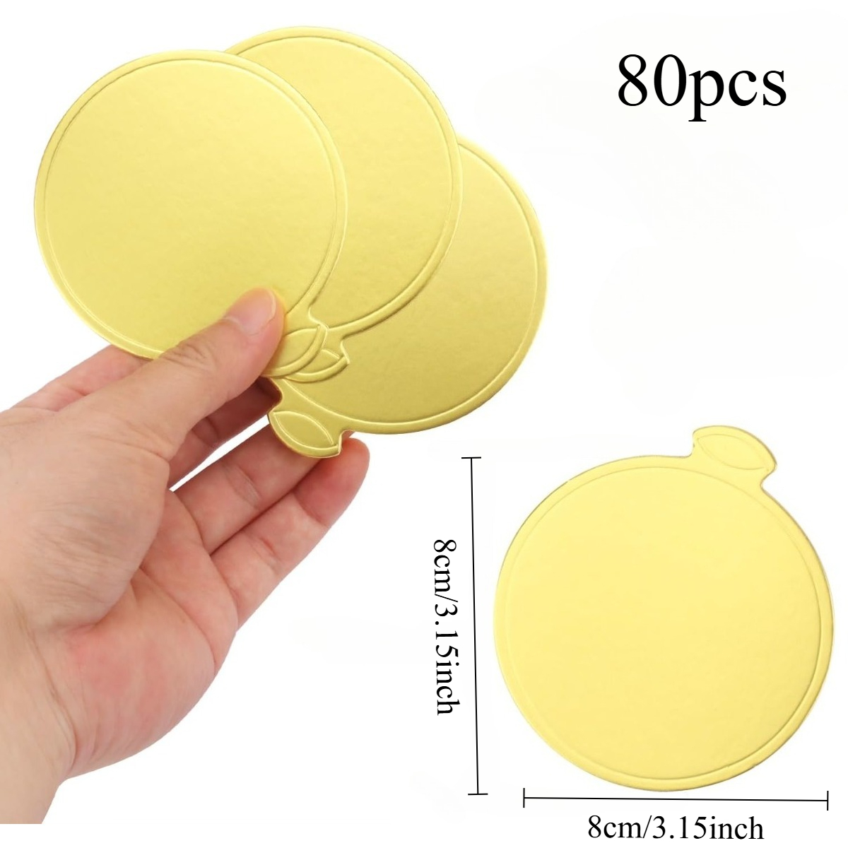 Image of 80pcs Mini Cake Circular Cardboard, Reusable Cake And Pastry Decoration With Base Used For Wedding Birthday Party And Pastry Decoration
