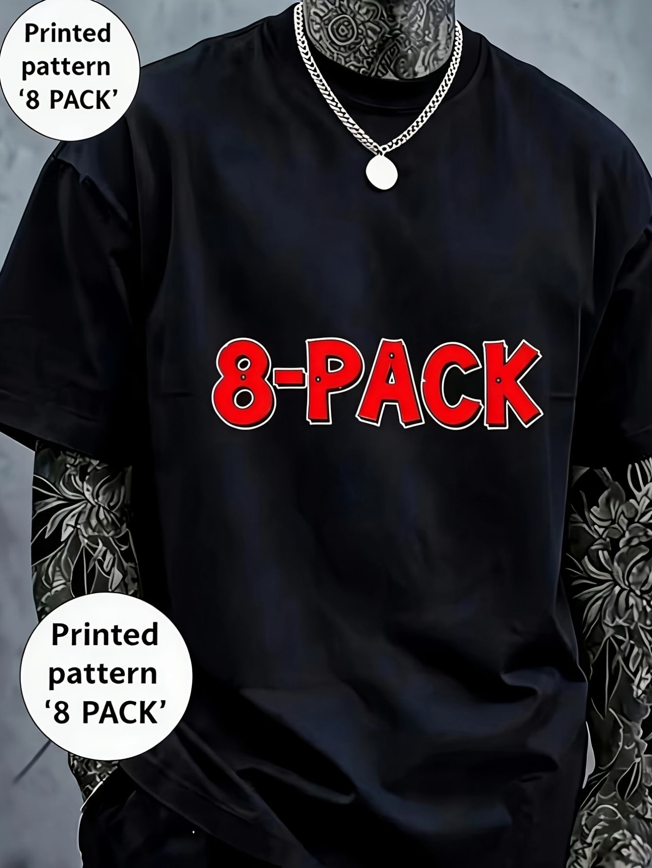 Streetwear Men's Plus Size Tee, Bold Red Graphic Funny Slogan Print, Casual Oversized Short Sleeve Top, PLUS SIZE