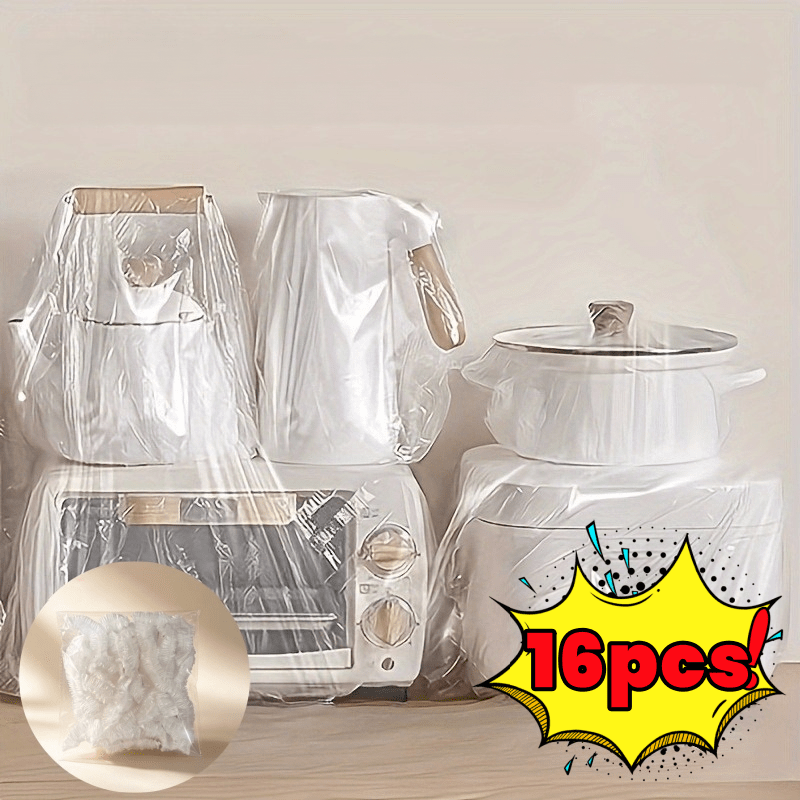 TEMU 16pcs Extra Large Thick Disposable Dust Covers, Stretchable Up To 110cm/43.31 Inches, Furniture And Home Appliance Dust Covers, Multifunctional