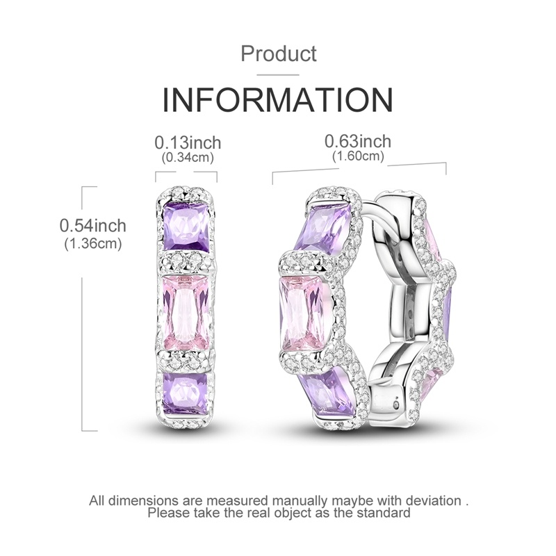 Women's Sparkling Full-Pave Square Earrings, 925 Silver Posts