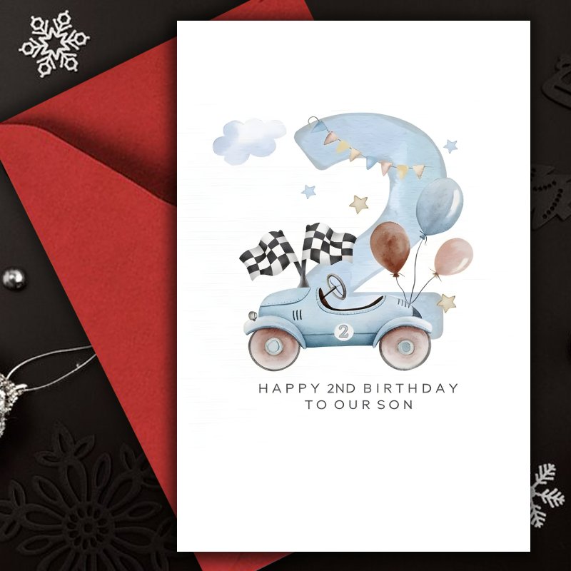 TEMU 1pc Greeting Card + Envelope, Funny 2nd Birthday Card With Envelope For Son, 1pc Birthday Invitation Ideal For Congratulating Any Occasion With