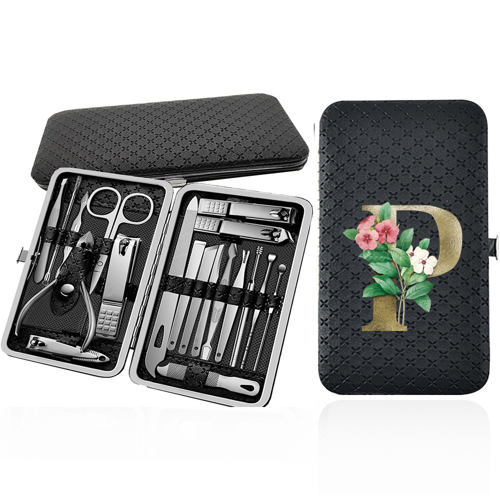 19pcs Professional Nail Clipper Set with Care Tools