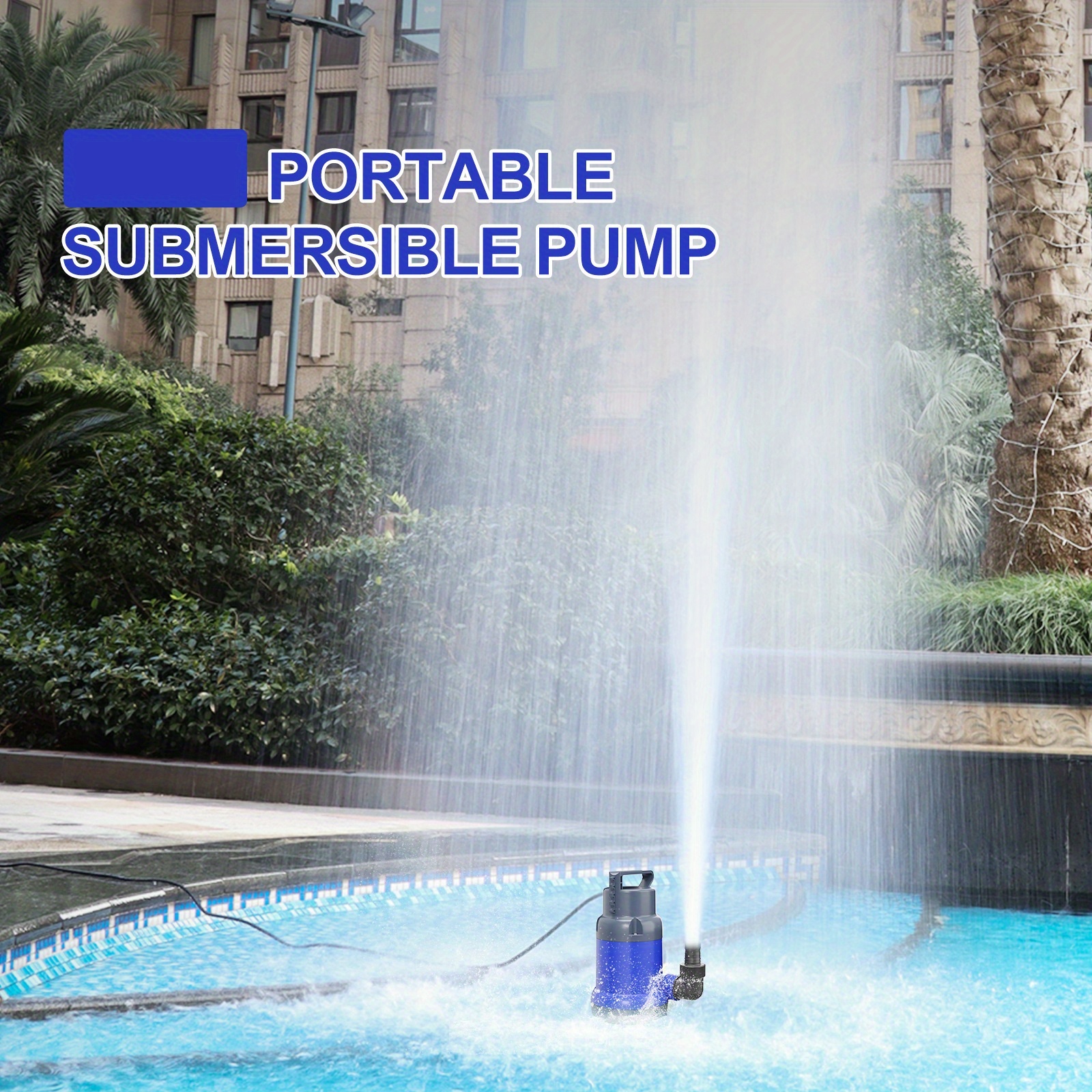 Bomba Sumergible Inalámbrica TaskStar - 2725 L/h, Altura 10 M | Incluye 2 Baterías 4000mAh 21V | Ideal Para Piscinas, Jardines Y Autocaravanas