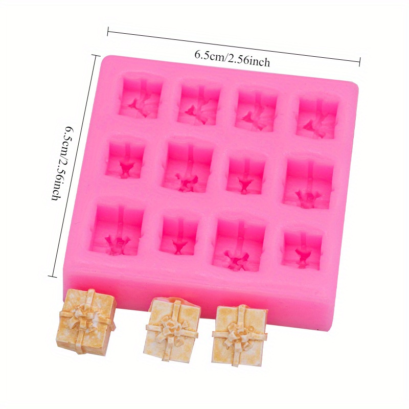 Holiday Gift Box Silicone Mold Christmas Gift Decoration Aromatherapy Plaster Glue