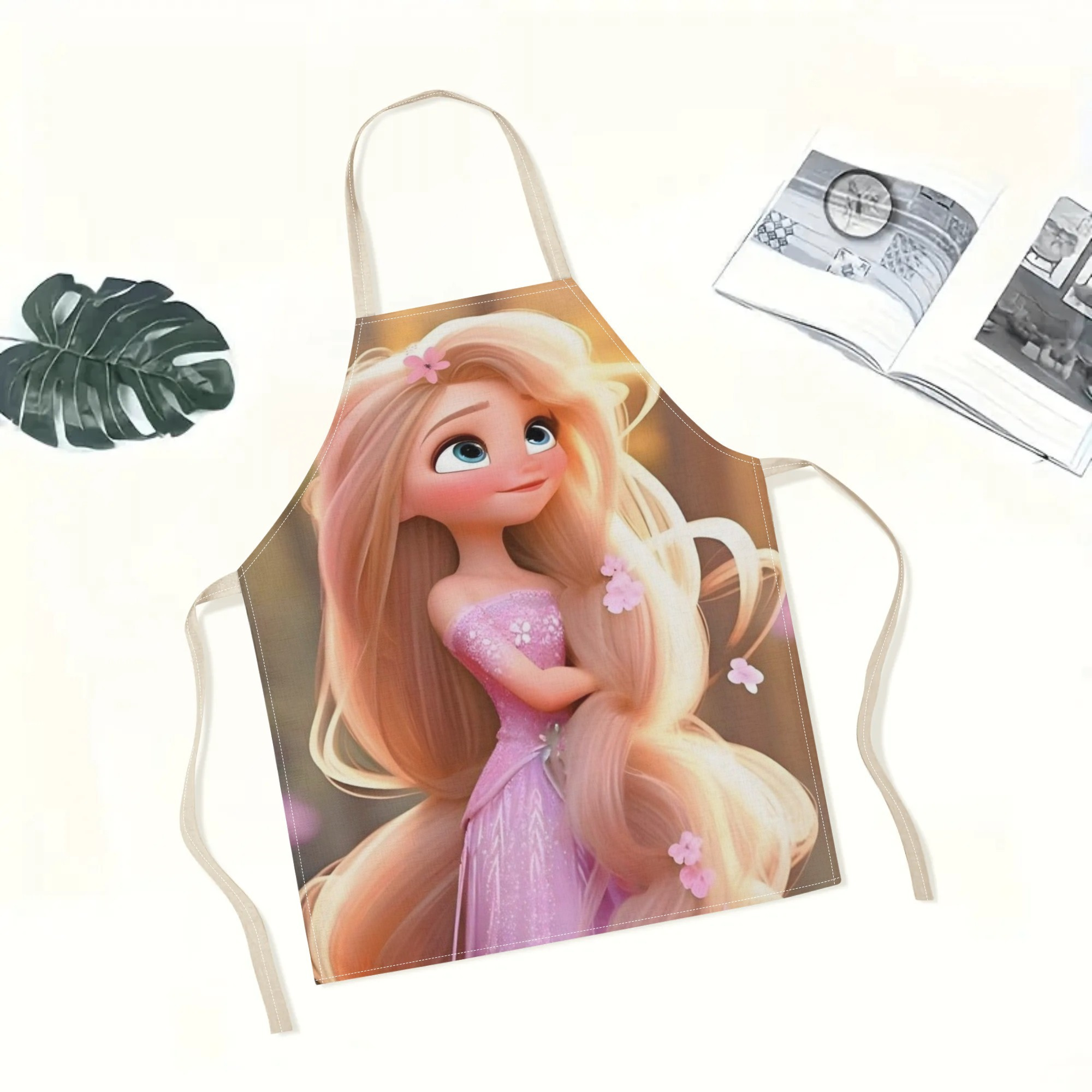 disney   a stylish waterproof apron featuring a cute cartoon design of princess  .   beautiful, fashionable, and simple, making  uitable for hotels, supermarkets, restaurants, fru hops, milk tea stalls, and   home use. details 0