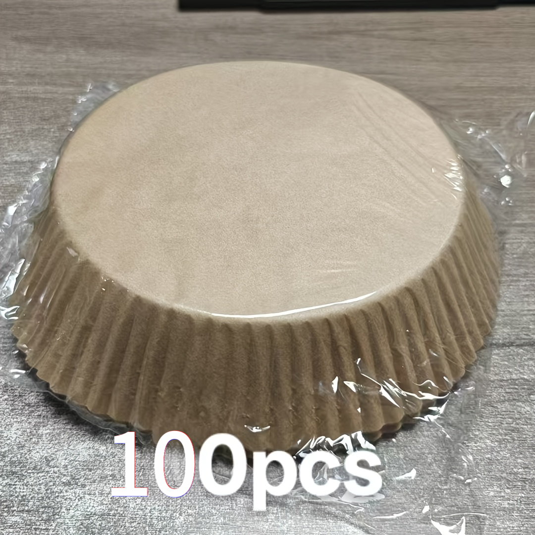 TEMU 100pcs Revêtements Ronds pour Friteuse à Air, Papier de Cuisson Antiadhésif Jetable, Facile à Nettoyer - Papier de Cuisine Antiadhésif et à