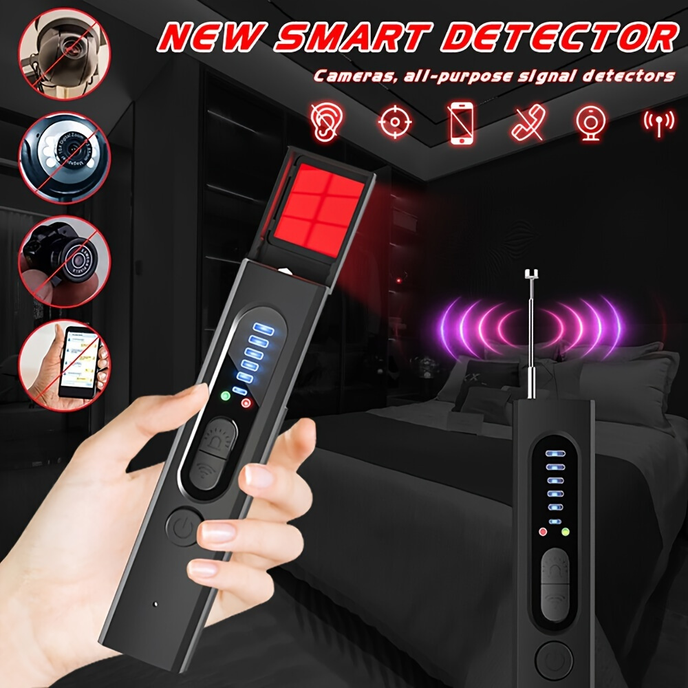 TEMU Portable Hidden Camera Detector With 25-hour, 5 Levels & 4 (smartphone-like Ui) - Real-time Detection Of Gps Trackers, Spy Devices, Wireless