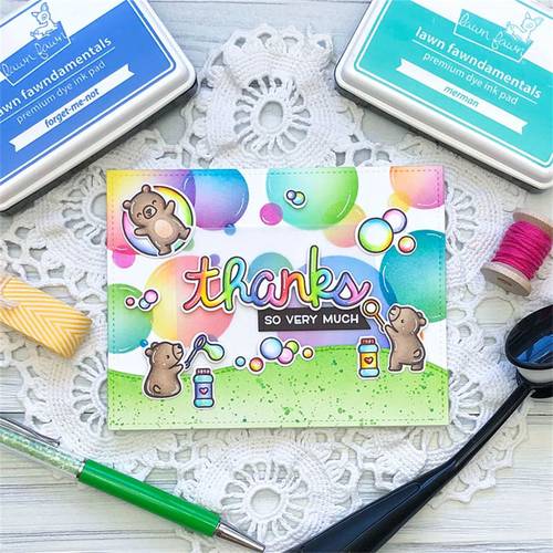 2er-set blasen- und maus-thema transparente stempel und metall -stanzformen für scrapbooking fotoalbum bastelkarten herstellung