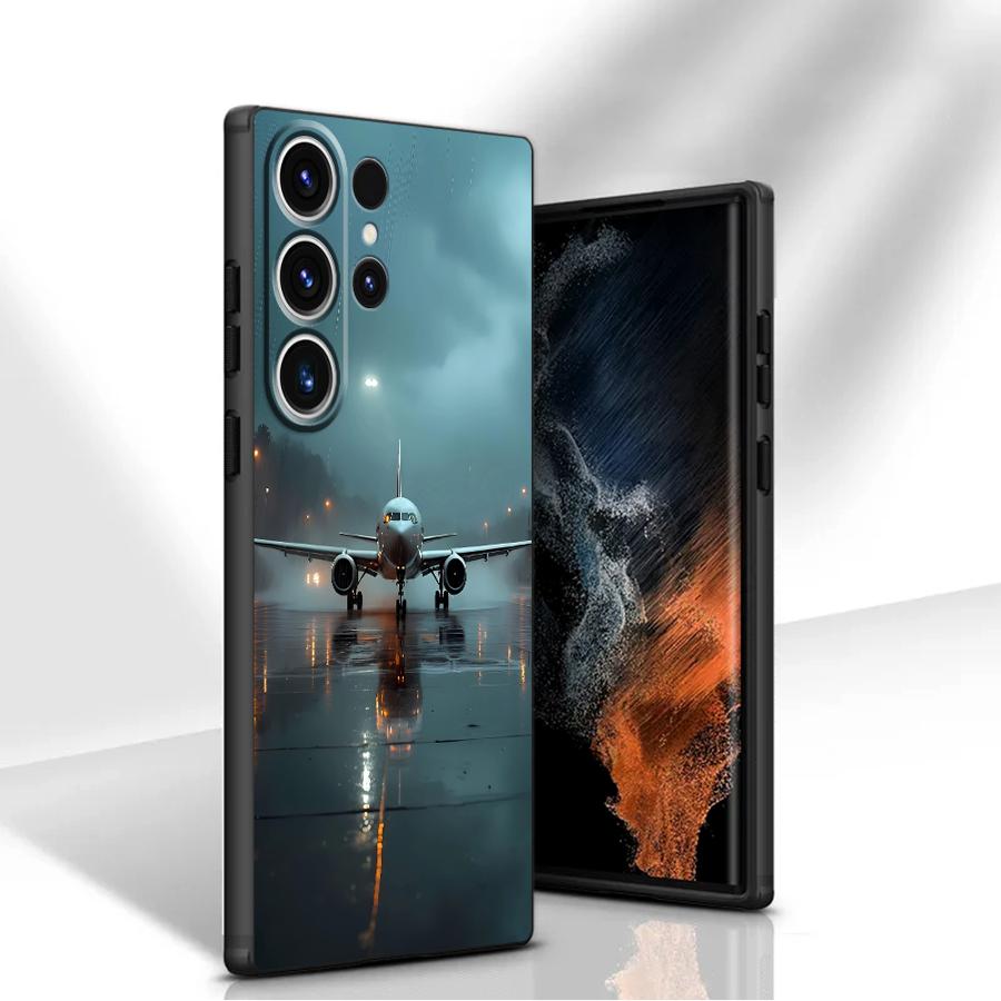 phone case cool airplane pattern phone cover case suitable for samsung for galaxy s25 s25 s24 s25 ultra s20 s22 s21 s10 lite s10e s9 s26 s23 fe s24 plus note   9 8
