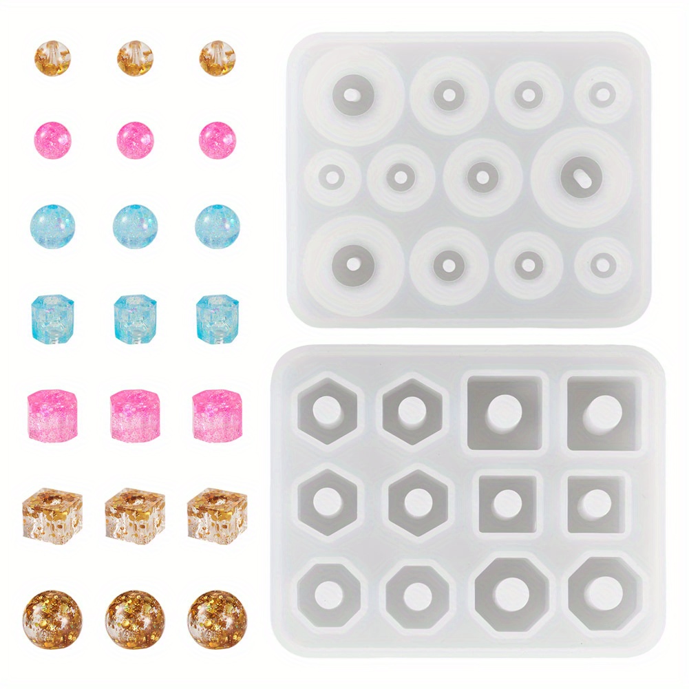 TEMU Juego de 2 moldes de silicona en 2 diseños, forma rectangular, color , 66~69X54~55X13.5~18.5 mm, ideal para hacer joyas