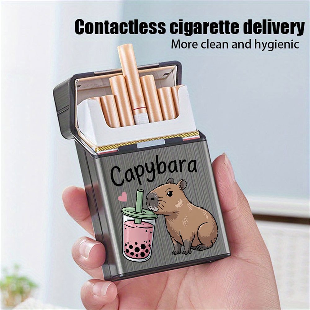 cute cigarette holder 1 Pack Personally Customized Case, Brushed Metal Equipped With A Magnetic Switch Flip Closure, Can Hold 20 Cigarettes. It's An Excellent Gift Choice For Fathers, Lovers, Brothers, Couples, And Ladies.,Engraved,Colorful,Cute,Adorable,Funny size cigarettes (up to 90mm long) with room to spare cigarette dispenser funny - Mauritius