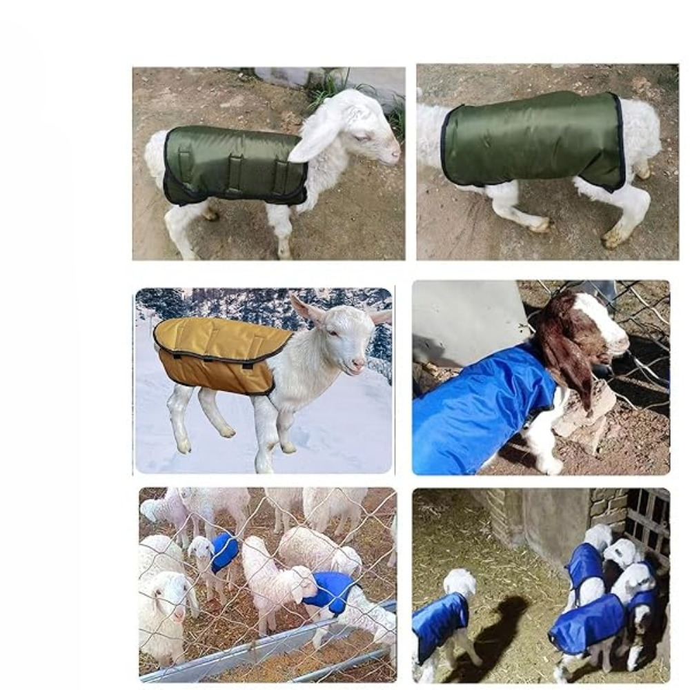 

2-pack Winter Goat Coats, Waterproof Material Animal Jackets With Adjustable Straps For Small Breeds, Blue