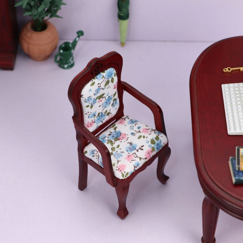 

Miniature High-back Chair For Dollhouses - Dollhouse Decor & Accessories, 1:12 Scale Model Furniture Piece