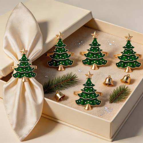 imagen del artículo 20 piezas de servilleteros navideños, adornos de de navidad 2026, decoración para mesa de comedor de , artículos para de