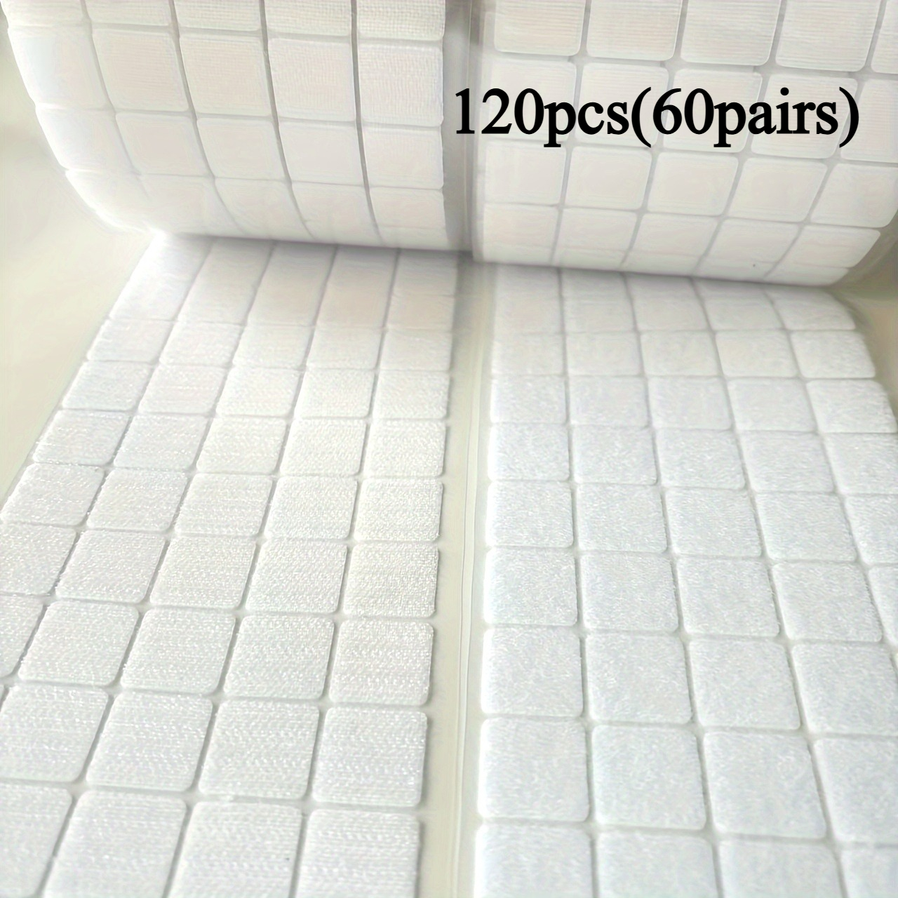 TEMU 60/100 Pairs Square Heavy Self-adhesive Tape, Double-sided Tape, Reusable And Durable Sticky Back Glue Fasteners For Home, Office, School, And
