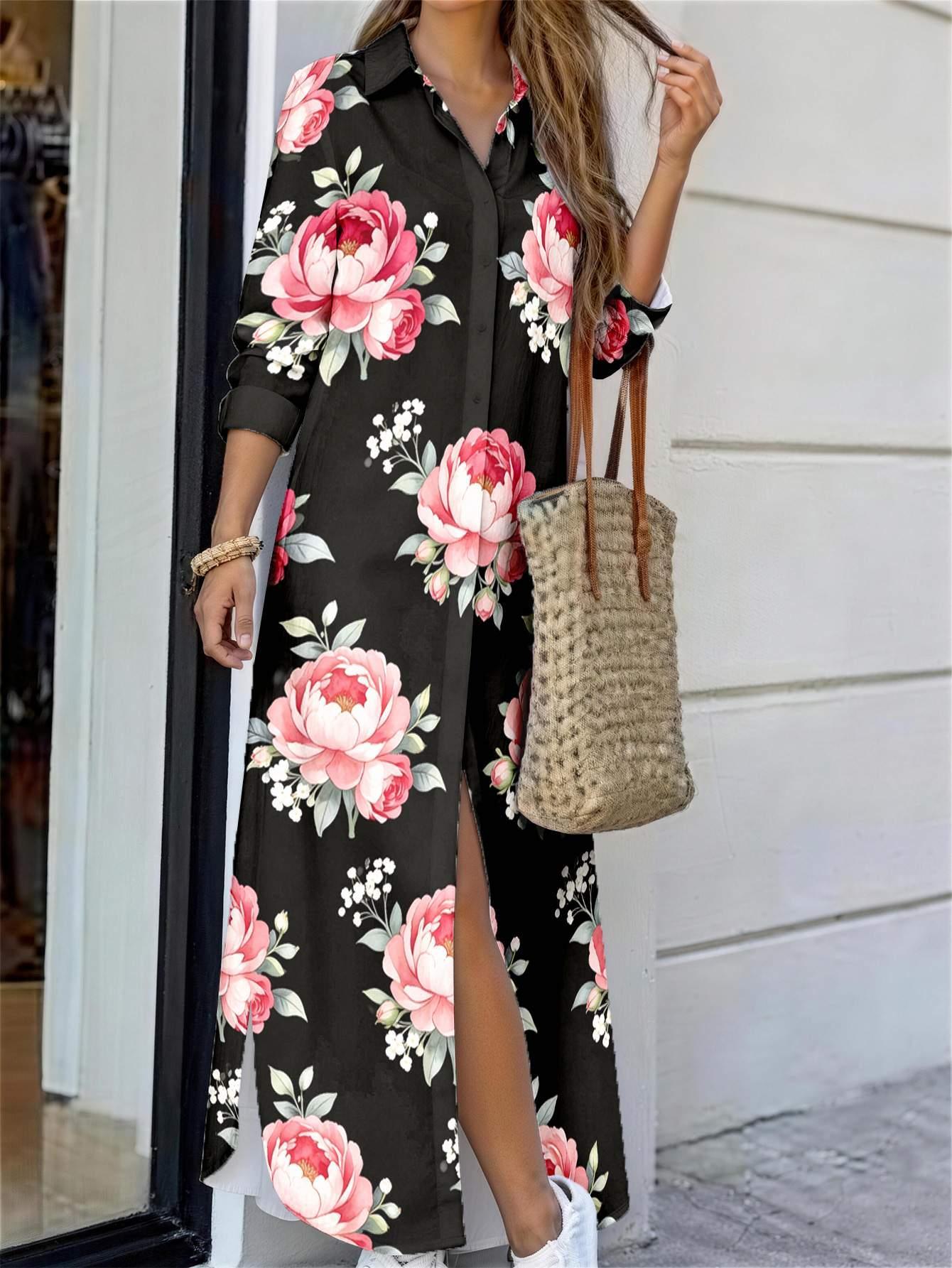 fitted lace wedding dress Wren Blue Floral Button Up Midi Dress
