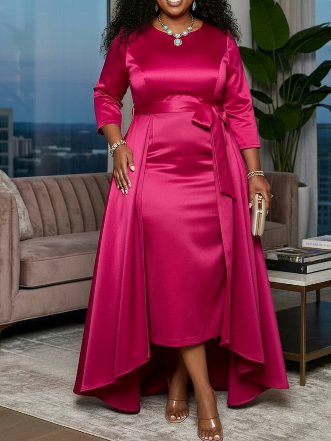 hot pink women dress Can You Believe It Hot Pink Ruffled Dress  Shop the Mint