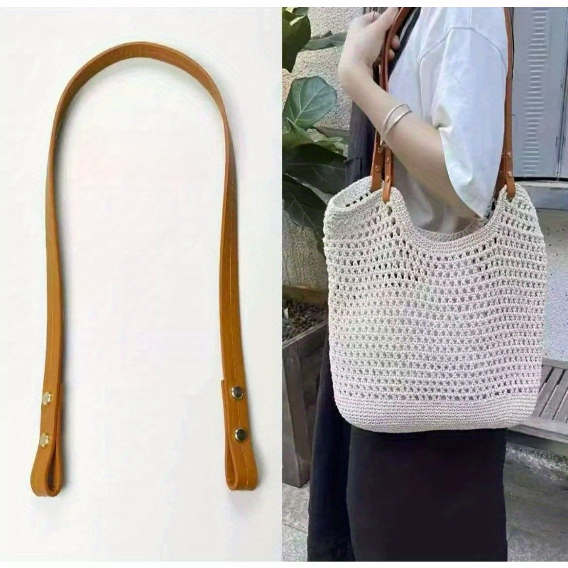 YHIJSR 2 Pezzi Manici per Borsa di Ricambio in Pelle Pu Cinghie Totebag con Chiusura Fai da Te Accessori