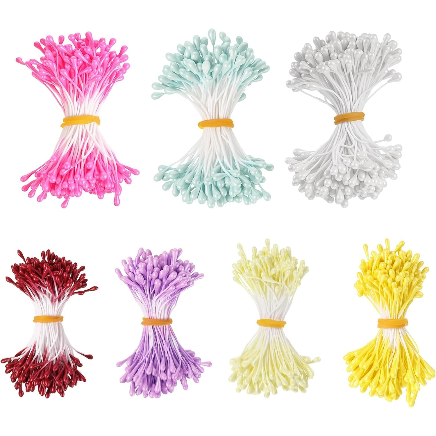 TEMU 1050pcs Bâtonnets de Nettoyage Fleurs Poussière, Vases de Nettoyage Colorés avec Têtes de Perles, Ensemble de Vases de Nettoyage Mats, Addition