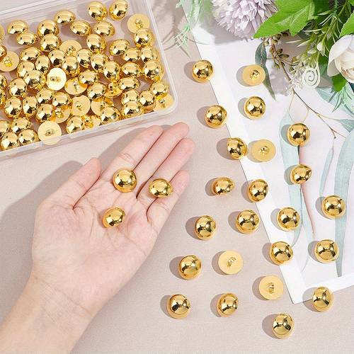 100pcs 1 hole plating acrylic dome shank buttons golden half round sewing buttons for men women shirt woolen coats sewing crafts craft supplies handmade kit