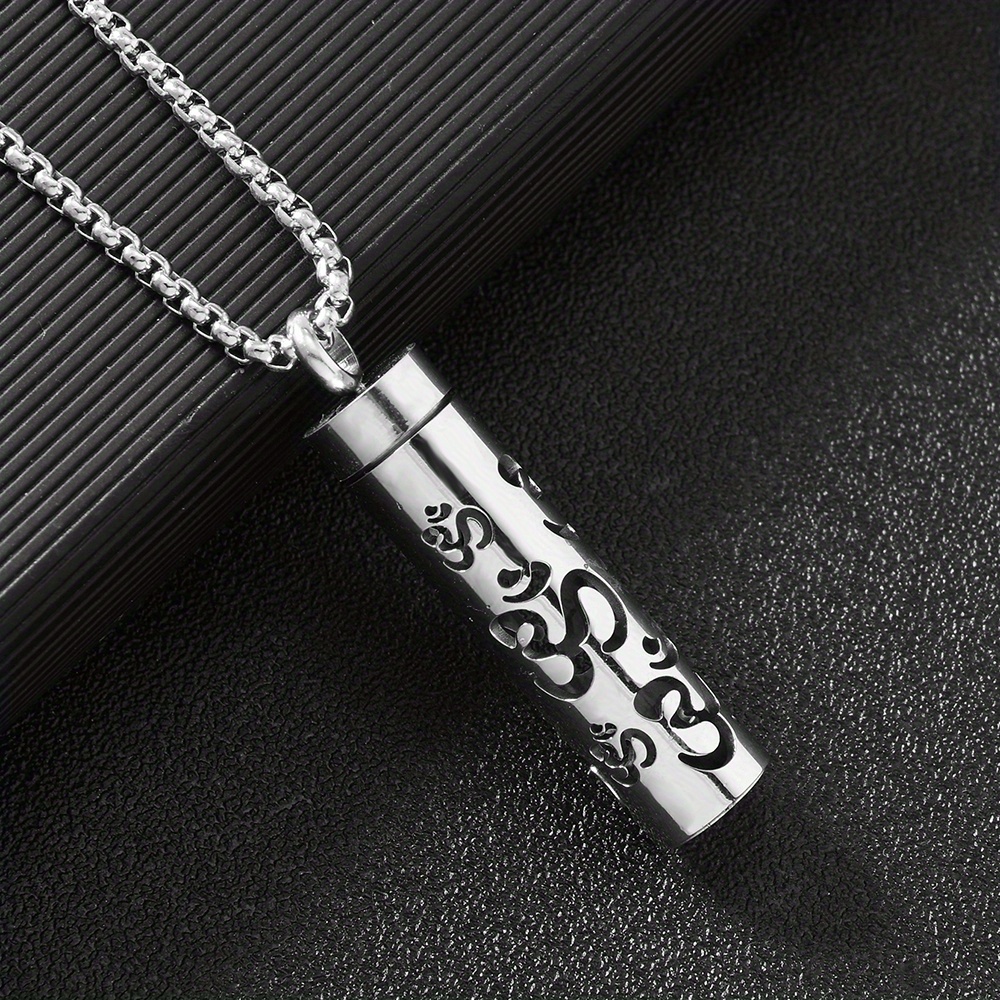 TEMU Collar de Perfume Elegante en Acero Inoxidable con Colgante Aromaterapia y Almohadillas Fragantes, Diseño Cilíndrico - Accesorio Premium para