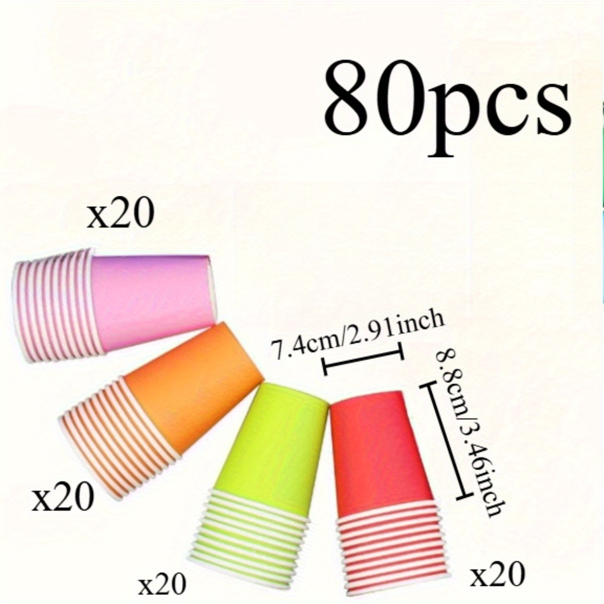 80pcs Paper Cups Designed Cup Supplies Bottle For Hot Cold Drinks Coffee Easter Holidays Celebration Party Cups Drinking Cup, Cups Bulk Hot Cold Drink Coffee Perfect For Birthday Holiday Ran